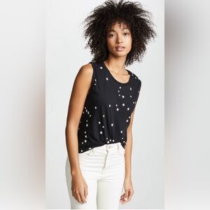 SUNDRY Stars Muscle Tank in Black. Size Large
